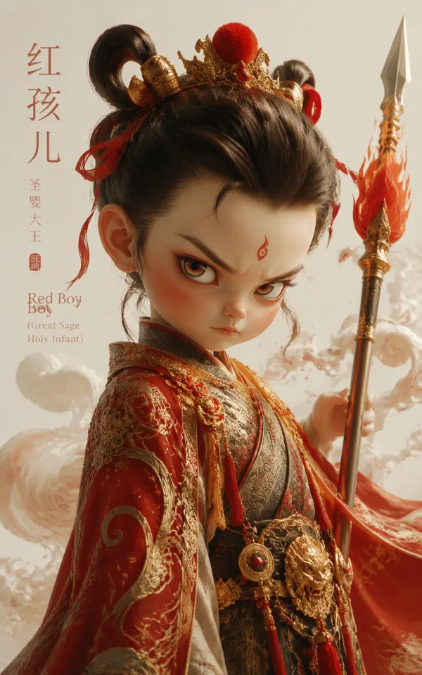 红孩儿国风3D角色